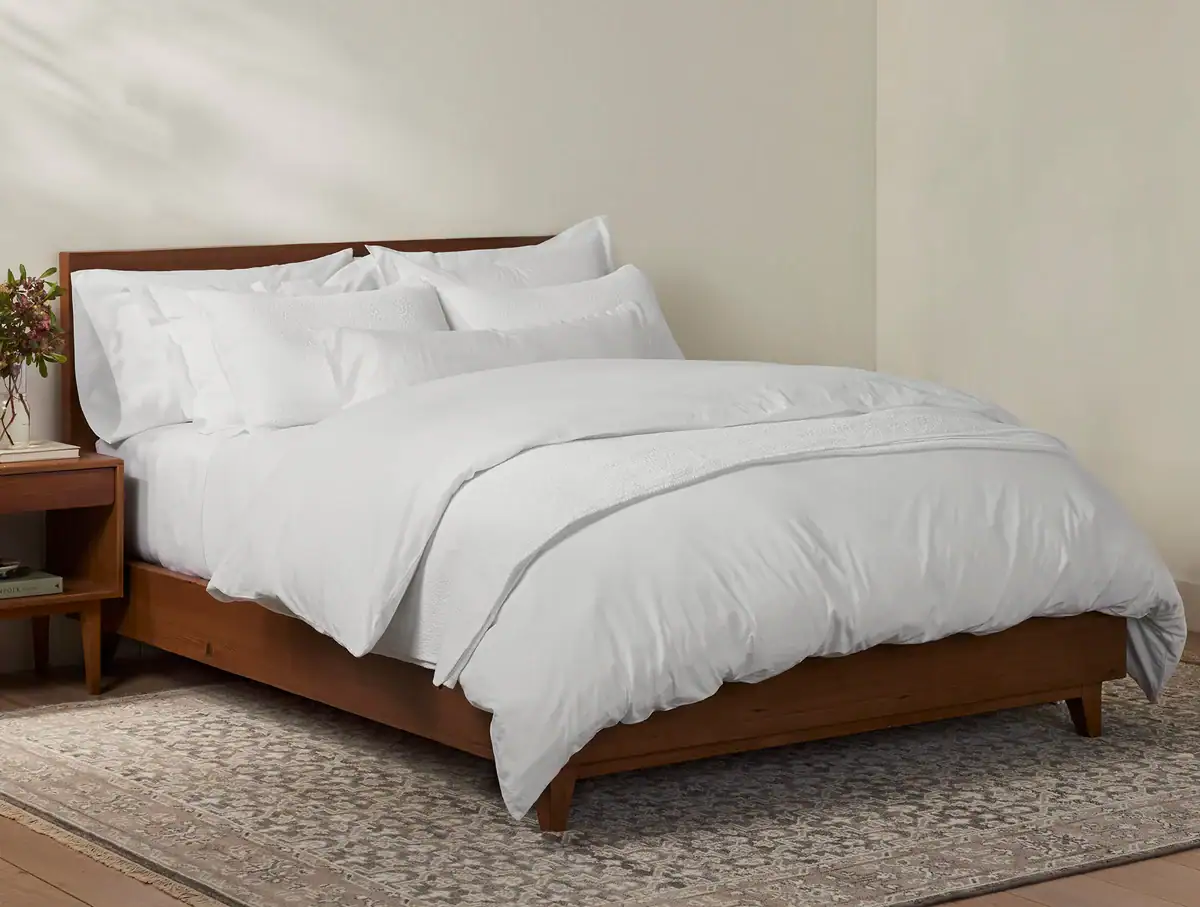 HeritageOrganicPercale Duvet AlpineWhite HeroThreeQuarters FA23 19713 c9e0b4b9 7fdb 401f 8593 aa7a54369771