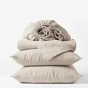 OrganicRelaxedLinen SheetSet NaturalChambray B SP21